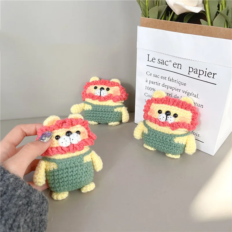 Plush Cartoon Cute Lion Earphone Case