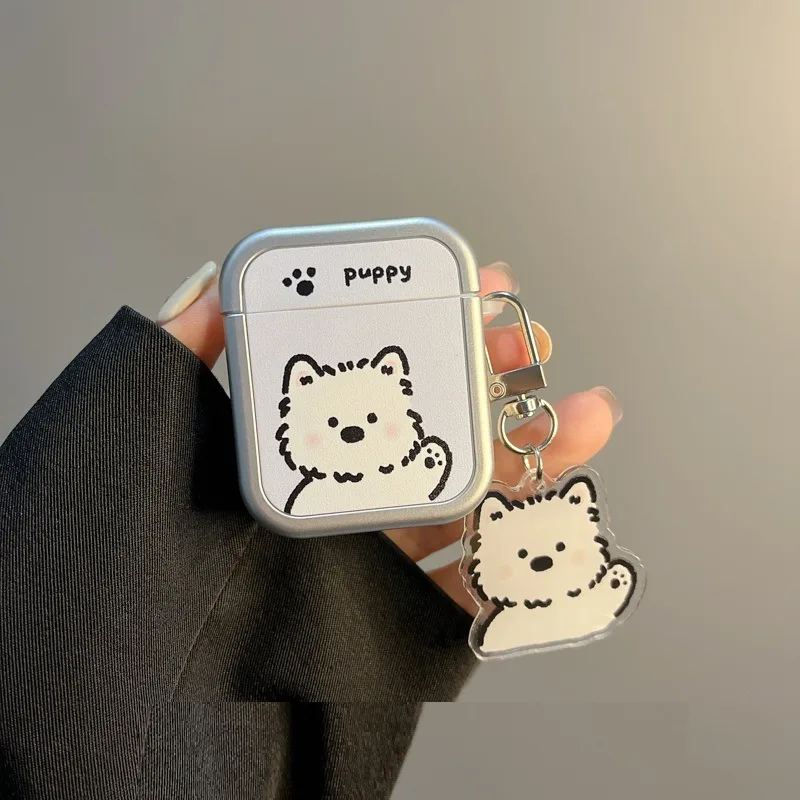 Ins Cute Cartoon West Highland Dog Suitable For 2 Generation 3 Generation Earphone Case