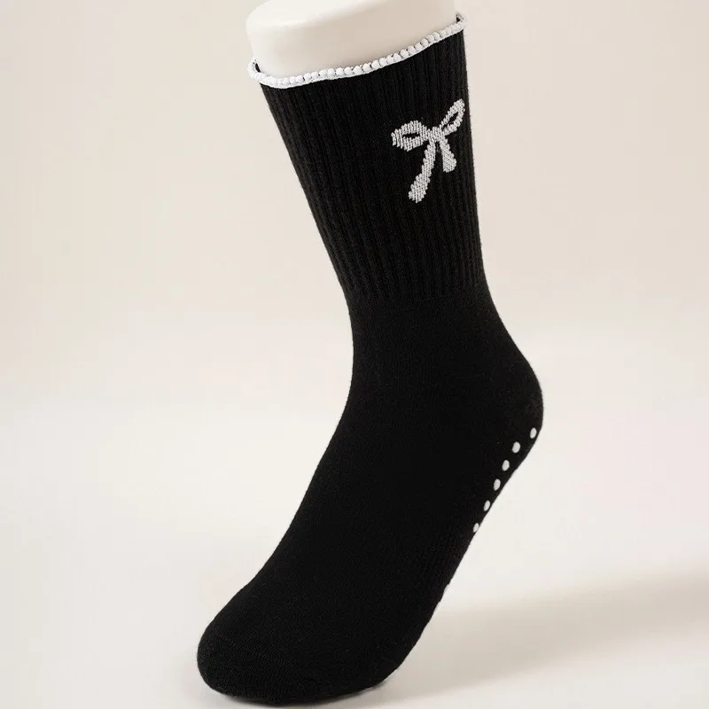 Socks Professional Sports Anti Slip Yoga Socks, Lace Bow Fitness Exercise Grip Socks