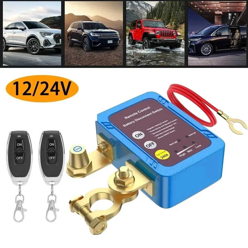 Support Pan European:Wireless Remote Control Car Disconnect Switch Battery Disconnect Switch 12v 240A DE