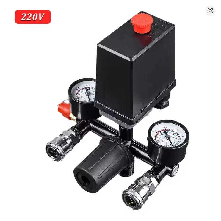 Support Pan European:Pressure Regulator With Pressure Switch For Compressor 2 Gauges Safety Valve DE